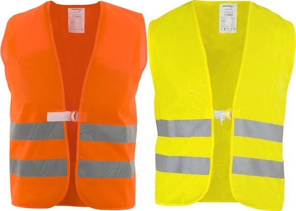 Übergrößen! praktische Warnschutzweste ABRAXAS in Gelb oder Orange nach EN471