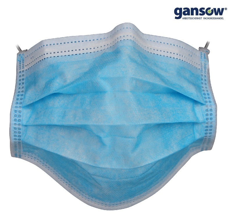50x Medizinischer OP-Mundschutz Gesichtsmaske Typ IIR blau